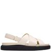 CLARKS WOMENS STRAP SANDAL - CREAM LEATHER